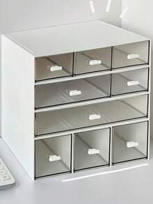 Organizador Gaveta Armazenamento Mesa Empilhável de Plástico Porta Treco Multiuso Escritório