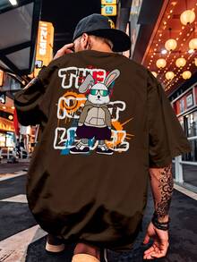 Shirt Oversized Streetwear T-Shirt Rabbit Rabbit Bear Streetwear Skateboard REF 7188 FLUXOGEEK - Óxido marrón - Ver 1
