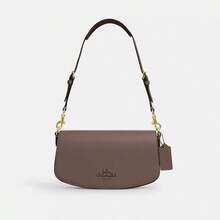 Coach Andrea Women's Shoulder Bag Refined Leather Bag Small Flap Bag,Elegant Underarm Handbag Ladies Purse Gift For Women Gift For Her - Dark Stone - 查看 3
