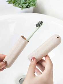 4pcs Portable Toothbrush Case And 4pcs Electric Toothbrush Head Covers, Toothbrush Storage Box For Traveling, Toothbrush Chopsticks Pencil Box, Dust-Proof Brushes Protector, Portable Toothbrush Heads Pod Case Protector Graduation - Multicolor - View 6