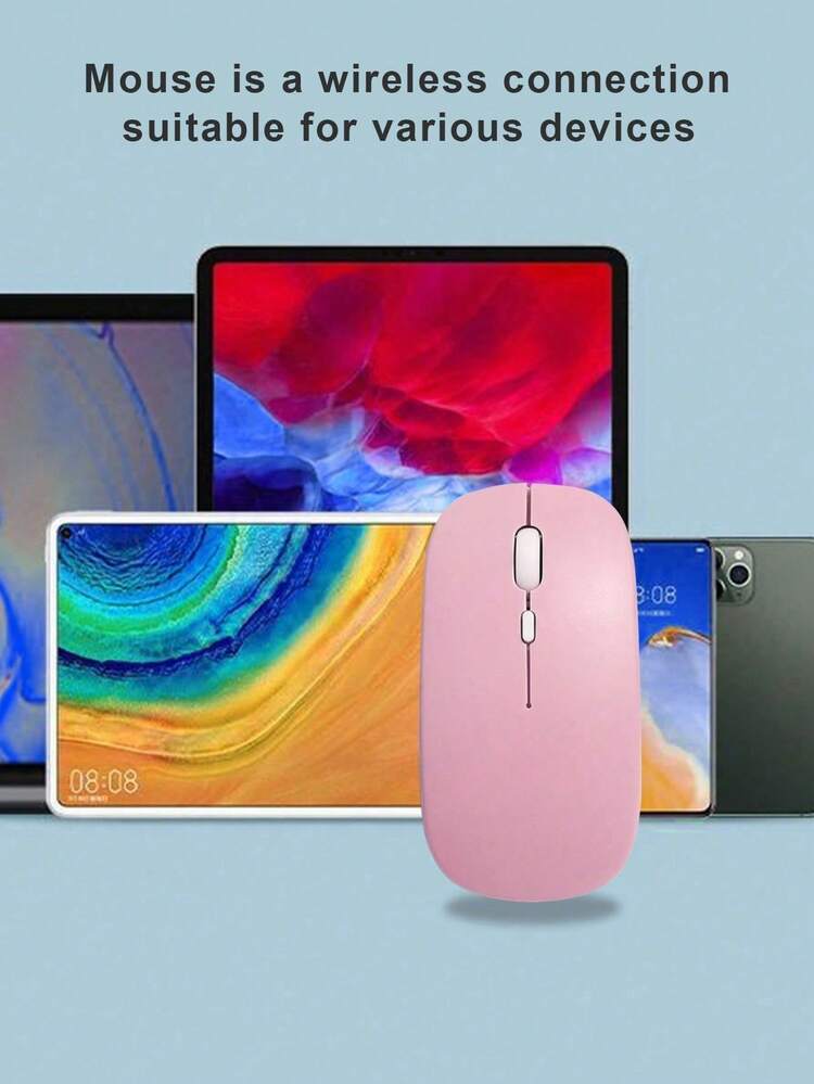 バッテリー付き Bluetooth ワイヤレスマウス、パソコン、オフィス、ゲーム、IPad、タブレット、ノートパソコンに適用、静音で色鮮やかなマカロンデザイン - マルチカラー - 見る 5