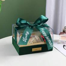 Customized Transparent Gift Box With Elegant Ribbon, Ideal Gift Choice. Customized Ribbon With Name, Wishes Or Special Dates To Make The Gift More Personalized. Suitable For Birthday, Anniversary And Other Occasions. Available In Multiple Box And Ribbon Colors.