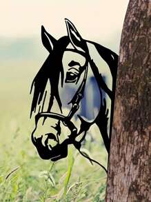 Charming Horse Silhouette Metal Art Sculpture - Rustic Farmhouse Decor, Outdoor Garden & Fence Accent, No-Battery Wall Hanging, Perfect For Thanksgiving