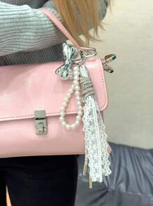 HXXOOS 1 Peça Charm de Bolsa Laço de Couro Gótico Y2K - Chaveiro Fofo Pendente para Bolsas, Mochilas, Carros, Presente DIY para Meninas e Mulheres