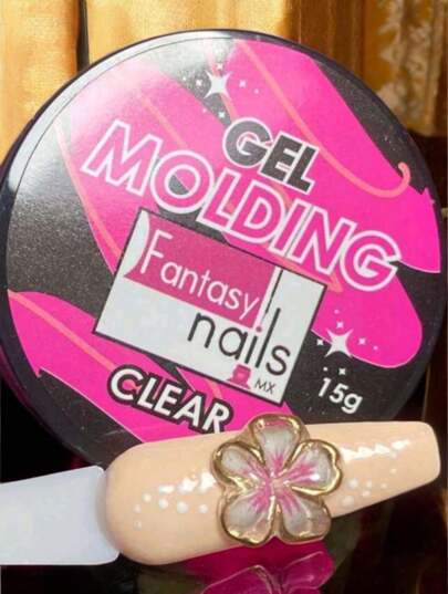 GEL MOLDING CLEAR Fantasy Nails Construcción Transparente 1oz  Gel Moldeador UV Builder, Para uñas esculturales Profesional