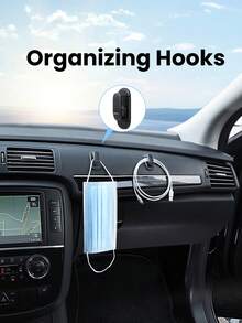 UGREEN 2入組車用掛勾掛鉤,快速固定夾子,汽車家庭辦公室鑰匙包耳機usb充電器電纜管理掛勾支架