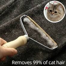 1pc Reusable Pet Fur Remover Tool, Double Sided Hair Brush For Dogs And Cats, Hand Held Hair Cleaning Brush, No Electricity Needed, Suitable For Coat, Carpet, Living Room, Bedroom, Random Pet Product Style, Cleaning Tool, Lint Remover And Fuzz Buster