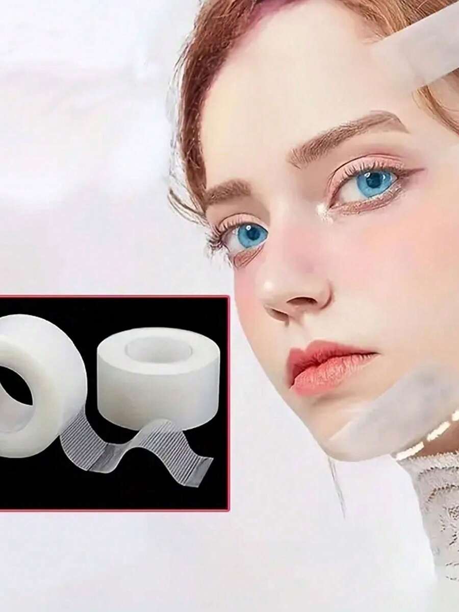 Băng nâng mặt vô hình bằng silicon, không mùi, di động, tạo đường nét V-Line tức thì, thoáng khí để trang điểm nhập vai và quyến rũ hàng ngày (Lưu ý: Kích thước 2,5 * 9cm là 2,5cm * 9m) - Nhiều màu - Xem 1