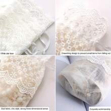 2/5 Stück neue weiße sternförmige Spitzen-Organzabeutel mit Kordelzug, auf Lager Bambus-Knoten Organza Schmuckgeschenktüten, Spitzen-Aufbewahrungsbeutel, Weihnachtsgeschenke