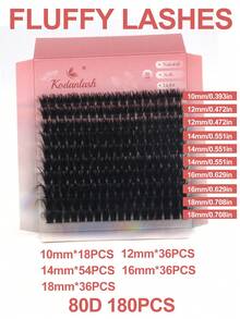 120D/100D/80D Fluffy Lash Clusters Kit Thick Cluster Eyelash Extensions Individual Lashes Faux Mink Eyelash Clusters D Curl 10MM/12MM/14MM/16MM/18MM Lash Extension Dramatic Eyelash Extensions Eyelashes Clusters - D - 查看 5