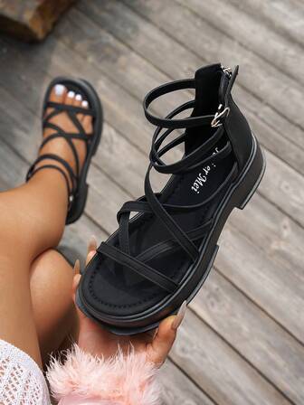 夏季时尚波西米亚厚底凉鞋