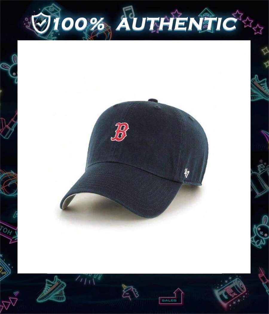 Boston Red Sox Navy Blue Fitted Baseball Cap - Adjustable Cotton Hat For Men, Embroidered Logo, Sports Fan Accessories - hải quân - Xem 1