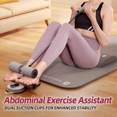 DDCAQIOUA Sit-Up Assist-apparaat, dubbele zuignap met weerstandsband, buikspiertrainer, buikspiercurler, puller-oefening Multifunctionele buikspierzuignap voor thuisgym