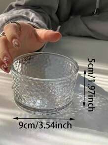 1pc Round Ice Cream Glass Bowl, Classic Vertical Pattern, Hammer Pattern Design, Simple And Elegant, Simple Snack Fruit Bowl, Kitchen Dessert Bowl, Suitable For Summer Family Ice Cream, Fruit, Nuts, Yogurt, Dessert, Snacks, Afternoon Tea Dessert Bowl