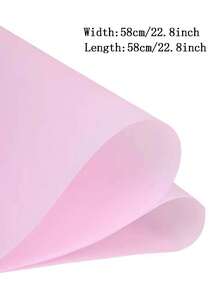 10pcs Plain Flower Wrapping Paper, 58x58cm Pink Waterproof Gift Wrapping Paper For Party, - Baby Pink - View 5