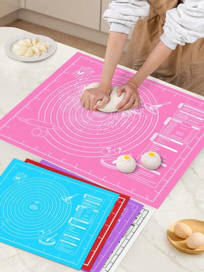 1 pezzo Tappetino per impastare - antiaderente, durevole e facile da pulire - opzioni di colore blu/rosso/rosa/viola/bianco, pulizia pratica, adatto per biscotti, impasto, torte, strumento da forno essenziale per dolci cinesi, ottimo per Ognissanti, Natale, Pasqua, Ringraziamento