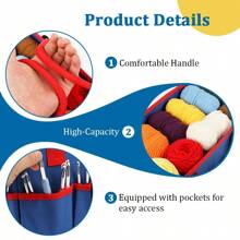1pc New Diy Handmade Knitting Storage Bag Crochet Hook Wool Storage, Household Goods Storage Bag Large Capacity Portable Miscellaneous Storage Bag, Suitable For Home Items Storage, Travelling Out Of The Use Of Holiday Family Gifts