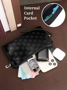 HOVI'S High-End Men's Stylish & Minimalist Slim Bifold Wallet, Large Capacity Portable Wristlet Clutch Purse Essentials Fashion Men's Bags Business - Black - View 7