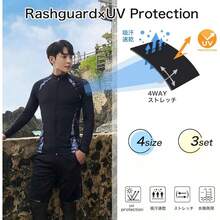 Men Swim Rashguard Sets - 3SET-05 - View 2