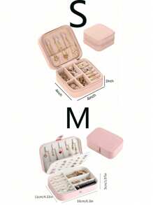 1pc Mini Jewelry Organizer Display Travel Jewelry Zipper Case Boxes Earrings Necklace Ring Portable Jewelry Box For Mother's Day, Leather Storage Jewelry Storage Box Women Gifts Girl Gifts Girlfriend Gifts Back To School School Bag Travel Essentials Travel Organizer, Gift For My Mother For Women Storage Organizer Travel Essentials Back To School