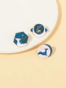 1pc Cartoon Creative Cute Elk Brooch, Fashion Personalized Alloy Badge, Bag Accessories, Kids Gift, Sisters Gift, Enamel Pin, Safety Pin, Cartoon Pin, Cute Pin, Fashion Pin, Fun Pin, Pins For Hats, Button Pins, Shoe Pins, Cheer Pins - Multicolor - View 5