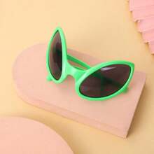 1pc Fashionable & Unique Green Alien Shaped Fashion Glasses