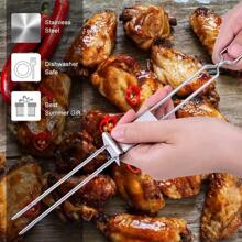 1/2 pièces Brochettes de barbecue, 33,0 cm (environ 13") Brochettes de barbecue en acier inoxydable avec curseur, barbecue en métal réutilisable, brochette de shish kebab, convient pour le camping en VR, pique-nique en plein air, accessoires de barbecue, ustensiles de cuisson