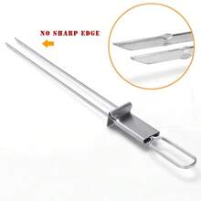 1/2 pièces Brochettes de barbecue, 33,0 cm (environ 13") Brochettes de barbecue en acier inoxydable avec curseur, barbecue en métal réutilisable, brochette de shish kebab, convient pour le camping en VR, pique-nique en plein air, accessoires de barbecue, ustensiles de cuisson