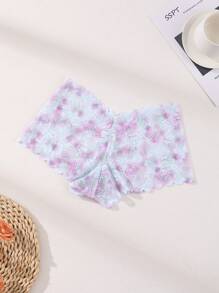 6 PCS Women's Sexy Lace Boxer Shorts Panties Mid Waist Seamless Briefs Tummy Control &Butt Lifter Stretch Underwear Color Printing Lingerie