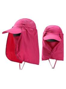 1pc Unisex Solid Color Sunshade Hat, Casual Outdoor Fishing Hat, Sun Protection, Suitable For Hiking, Fishing, Vacation, Daily Use