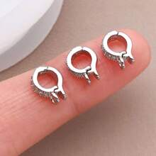 1/3/5pcs Real 18K Gold Plated Brass Zirconia Bail Bead Spacer Buckle Connectors Spring Buckle Clasp Clip Buckle For DIY Jewelry Making Finding Bracelet Necklace Pendant