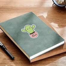 3 英寸“Not A Hugger 仙人掌贴纸 - 非常适合笔记本电脑、水瓶、日记本和个人空间 | 非常适合植物爱好者、幽默爱好者、内向者和讽刺爱好者 | 送给朋友、家人和同事的理想礼物 | 有趣的贴纸，适合多肉植物主题装饰、个人界限和沙漠氛围” - 3吋/7.62厘米 - 查看 4