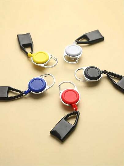 1/3 件便携式伸缩打火机挂钩带钥匙链，防丢失打火机线适用于常规尺寸打火机轻便耐用的塑料金属夹，白色挂绳，皮带夹