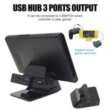 Switch/Switch OLED便攜式高清電視，快速充電，小屏幕投影充電底座 - 黑色 - 查看 6