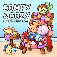 [Must-Have For Hand-Painting]Comfy Cozy Healing Painting Coloring Book, Beginner-Friendly Tracing, Stress Relief Doodle, Simple & Large Relaxing Designs, Adorable Characters To Relieve Pressure, Thick & Opaque, Great Gift For Back To School, Mother's Day, Father's Day, Children's Day,Mother's Day,Mom's Gift