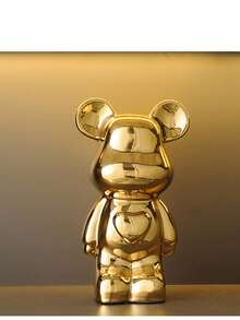 Decoración de oso de cerámica de 28 cm con forma de corazón, figura de oso de peluche de dibujos animados, decoración de alta gama para sala de estar, gabinete, gabinete de TV y ornamento para mostrador de bar - Multicolor - Ver 15