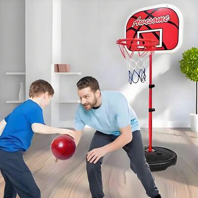 可调节高度篮球架，室内外皆宜，男孩女孩皆可玩耍的篮球玩具，生日礼物