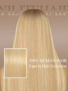 Yilite 18" 50g 20pcs Ombre R#22/613 Blonde Seamless PU Skin Weft Human Hair Extensions - S22/613 - View 2