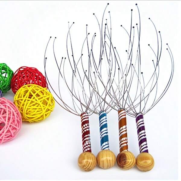 1pc Stainless Steel Scratch And Scratch Head, Hair Nourishing And Itching Relieving Octopus Scalp Massager, Small Soul Extractor