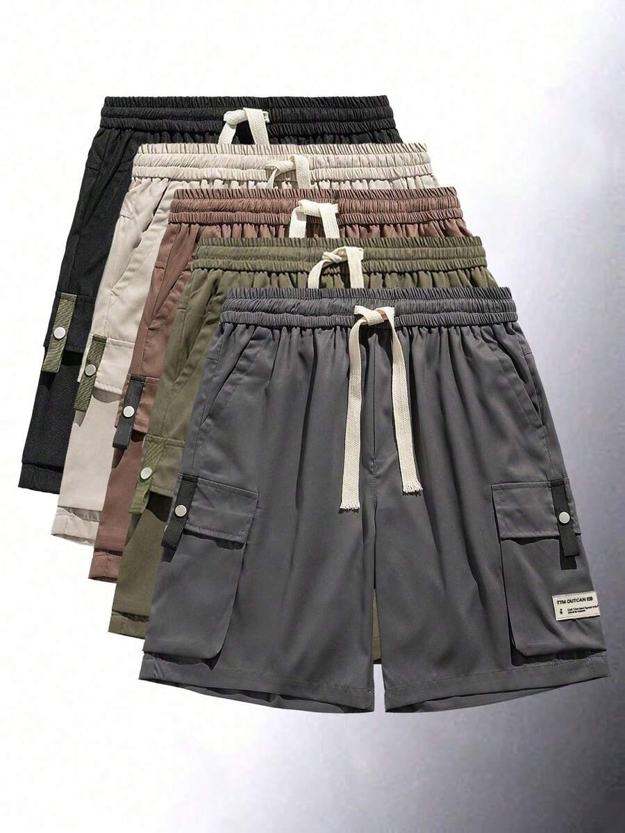 Summer Workout Men's Outdoor Casual Sports Cargo Shorts, Lightweight, Loose, Baggy, Knee Length - Grey - View 1