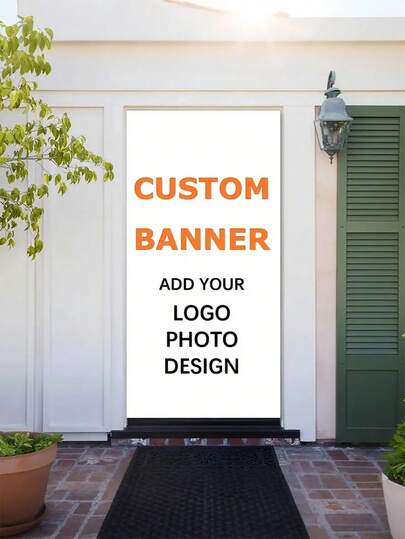 1pc - Customizable Polyester Door Flag, Personalized Photo & Design Door Decor, Multifunctional Customized Logo Background Cloth, Washable, Lightweight & Breathable, Unique Gift For Valentine's Day, Mother's Day, Birthday, Father's Day, Graduation, Wedding, Housewarming, Printed Pattern,Party Top