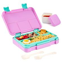 1pc Bento Lunch Box, Leakproof Refrigerator Airtight Food Containers With Lids, Chopped Salad Box, Snack And Fruit Box, Takeaway Containers, Meal Prep Containers, Pack Lunch, Divided Snack Pots Storage Containers, Reusable On-The-Go Meal, Great For Home Kitchen Accessories, School, Office, Travel Essentials And Outdoor Camping Picnic, Back To School Supplies, Christmas Gifts - Multicolor - View 2