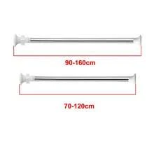 Rzctukltd Heavy Duty Extendable Telescopic Shower Curtain Pole Rail Rod Bath Door Window Home Bathroom Decor Fall Decor Bathroom Accessories Back To School - Silver - View 9