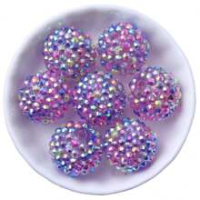 Fashion 18x20mm 10/20pcs Pack Mix Colorful Custom Confetti Color Resin Rhinestone Ball Beads For DIY Beadable Pen Keychain Chunky Bubblegum Necklace Bracelet Jewelry Making