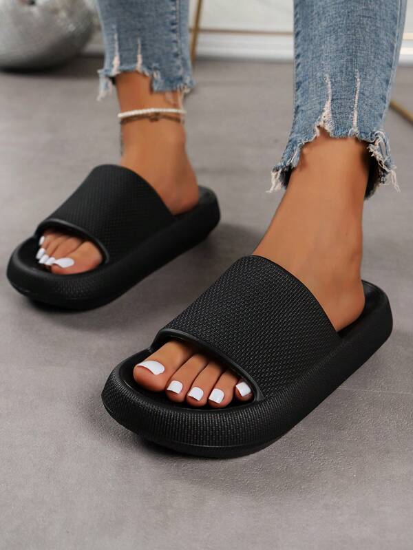 EVA Slip-On Sandals For Teens, Anti-Slip & Waterproof For Bathroom, Simple Squat Style With Soft Sole, Comfortable & Quiet, Beach Wear With Open Toe, Summer