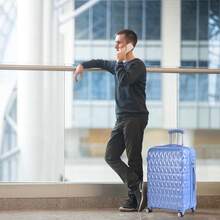 Large Suitcase Luggage Hard Shell | Aluminum Telescopic Handle | 3 Digit Combination Lock | 4 Dual Spinner Wheels | Lightweight Durable Suitcases Check In (Ice Blue) - Ice Blue - View 4