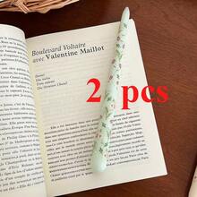 2 Pcs Flower Printed Long Stem Candles,Romantic European Style Smokeless Odorless Candles For Weddings, Birthdays,Party,Candlelight Dinner,Home Decoration