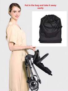 婴儿推车黑色收纳袋、防尘袋、小型推车罩、登机和旅行通用配件