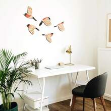 5 peças Decoração de Parede de Pássaros de Madeira, Arte de Parede de Pássaros Voadores em Estilo Escandinavo Rústico, Adequado para Decoração de Sala de Estar/Quarto/Cozinha/Escritório, Ótimo Presente