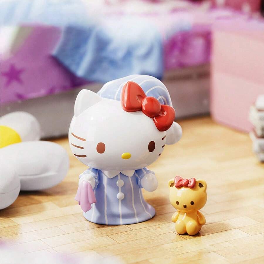 Sanrio Hello Kitty Daily Life Series Kitty Cat Ornament-Daily Bedtime Washing And Grooming Routine - Multicolor - View 1